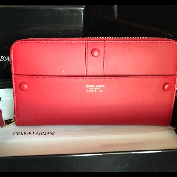 Giorgio Armani Handbags - ⛔️SOLD/Authentic GIORGIO ARMANI leather zip wallet